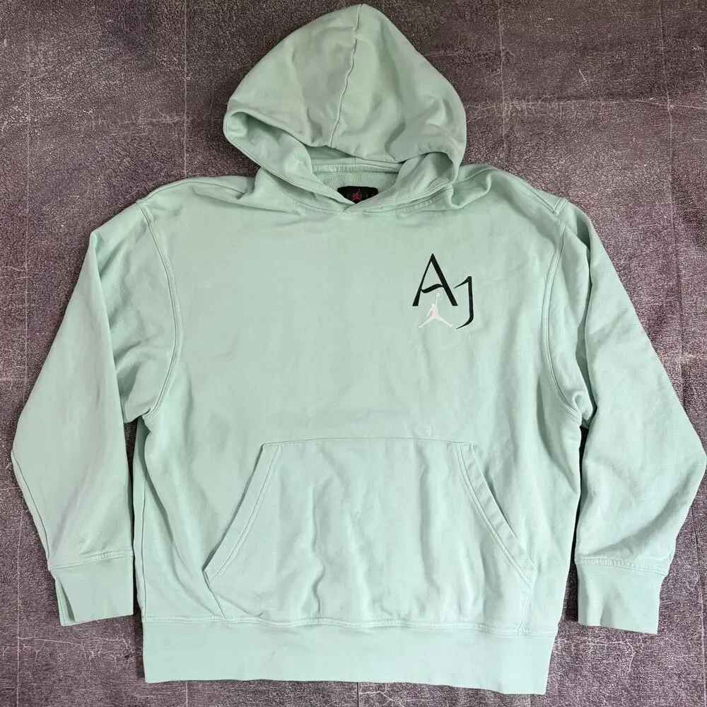 Men's Air Jordan Sport DNA Mint Teal Blue Fleece Pullover Hoodie Sweatshirt 2XL